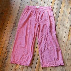 Sonderhaus Gingham Boxer Ruffle Cotton Red Checkered Pants